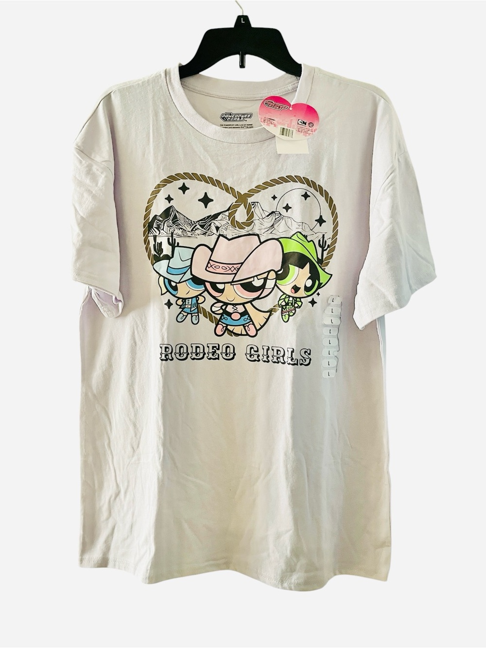 The Powerpuff Girls Light Lilac Graphic Rodeo Girls Printed T-Shirt